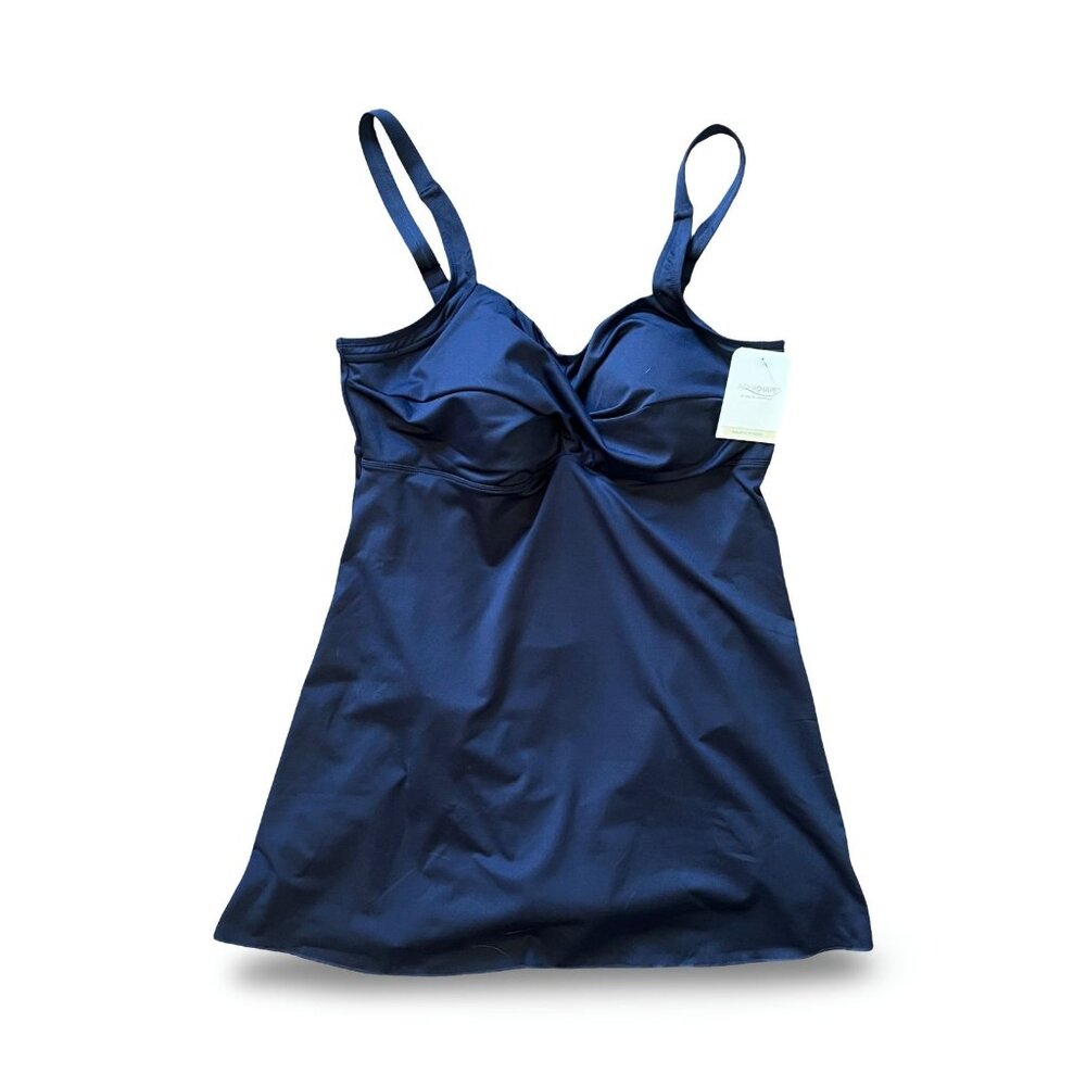 Dolfin‎ Aquashape Swimming Swim Suit Women's One PIece Navy Blue Size 20 NWT
